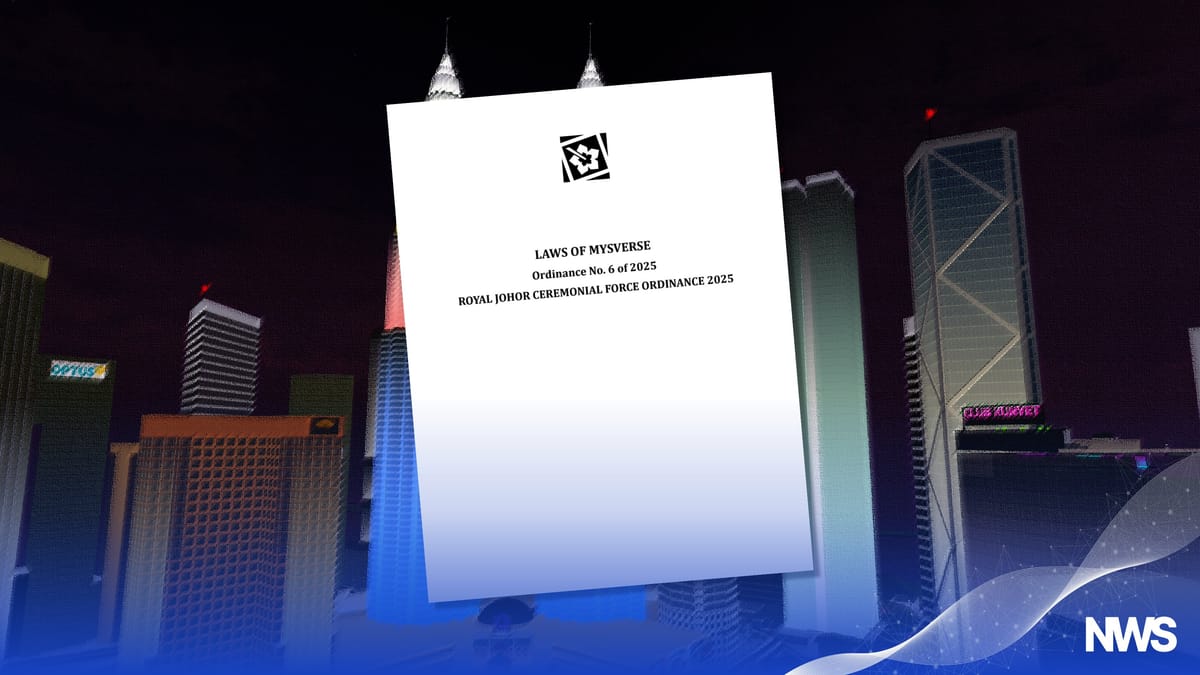 Royal Johor Ceremonial Force Ordinance 2025 Gazetted by Attorney General’s Chamber of MYSverse