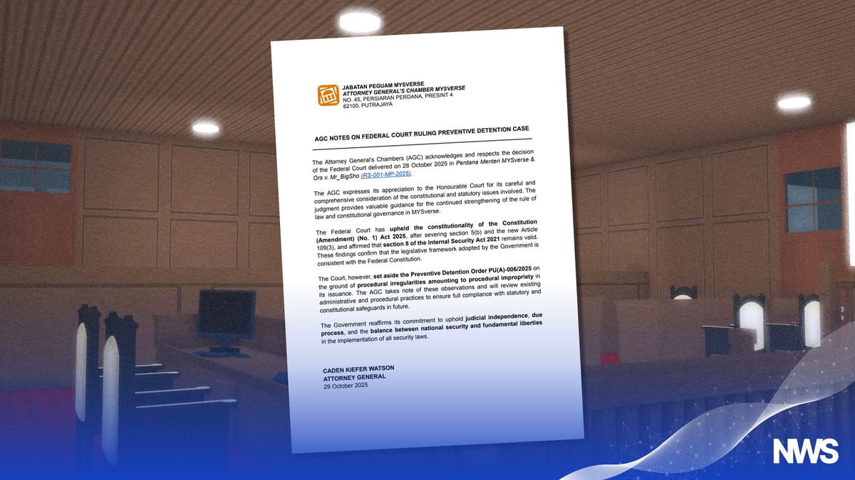 Attorney General’s Chambers Respects Federal Court Ruling and Reaffirms Commitment to Rule of Law