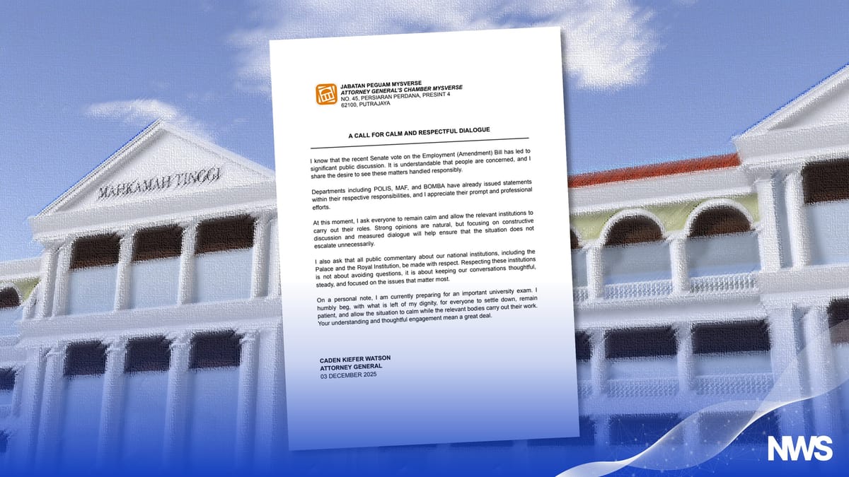 Attorney General Calls for Calm, Respectful Dialogue Amid Senate Bill Debate