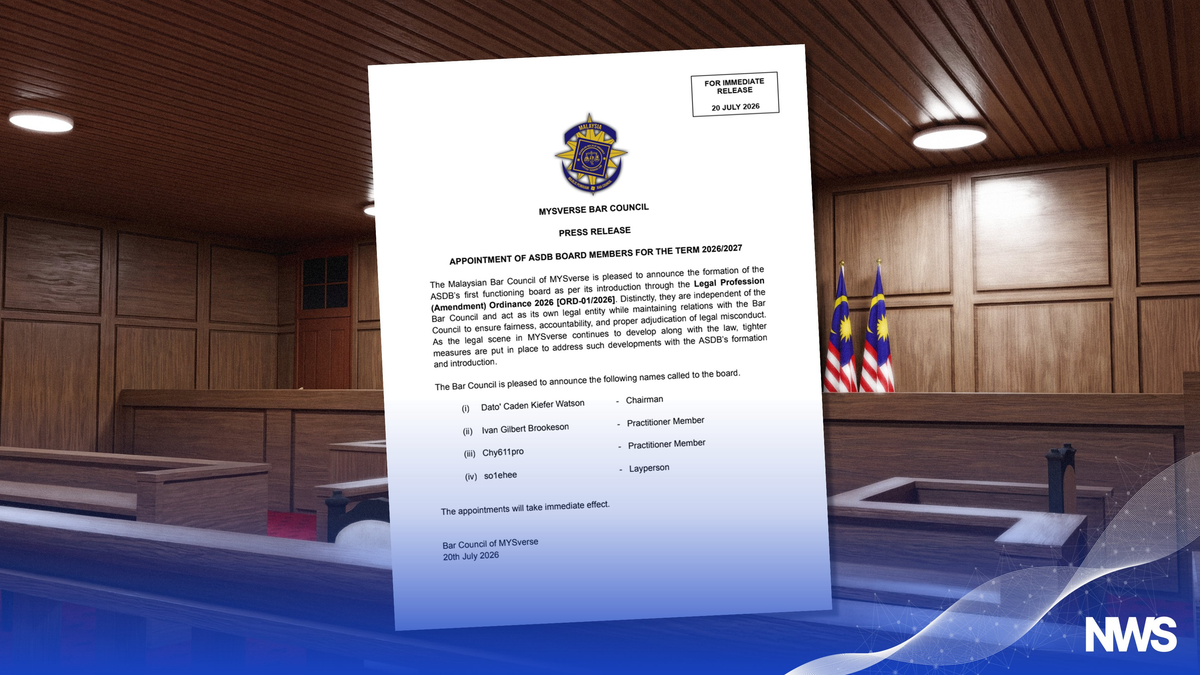 MYSverse Bar Council Appoints First ASDB Board Members for 2026/2027 Term