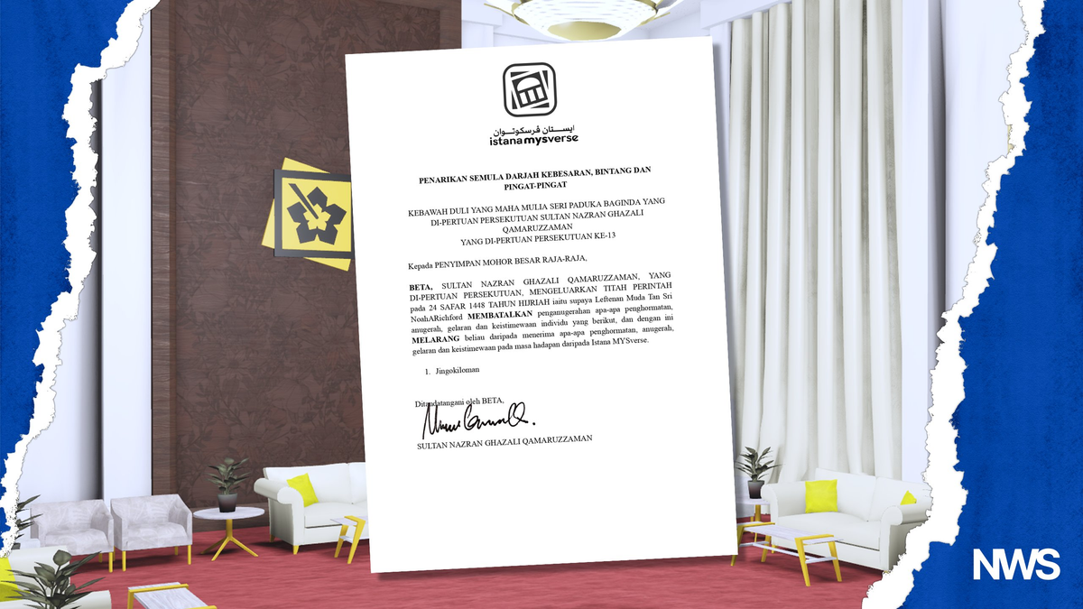 Istana MYSverse Revokes All Honours Previously Conferred on Jingokiloman