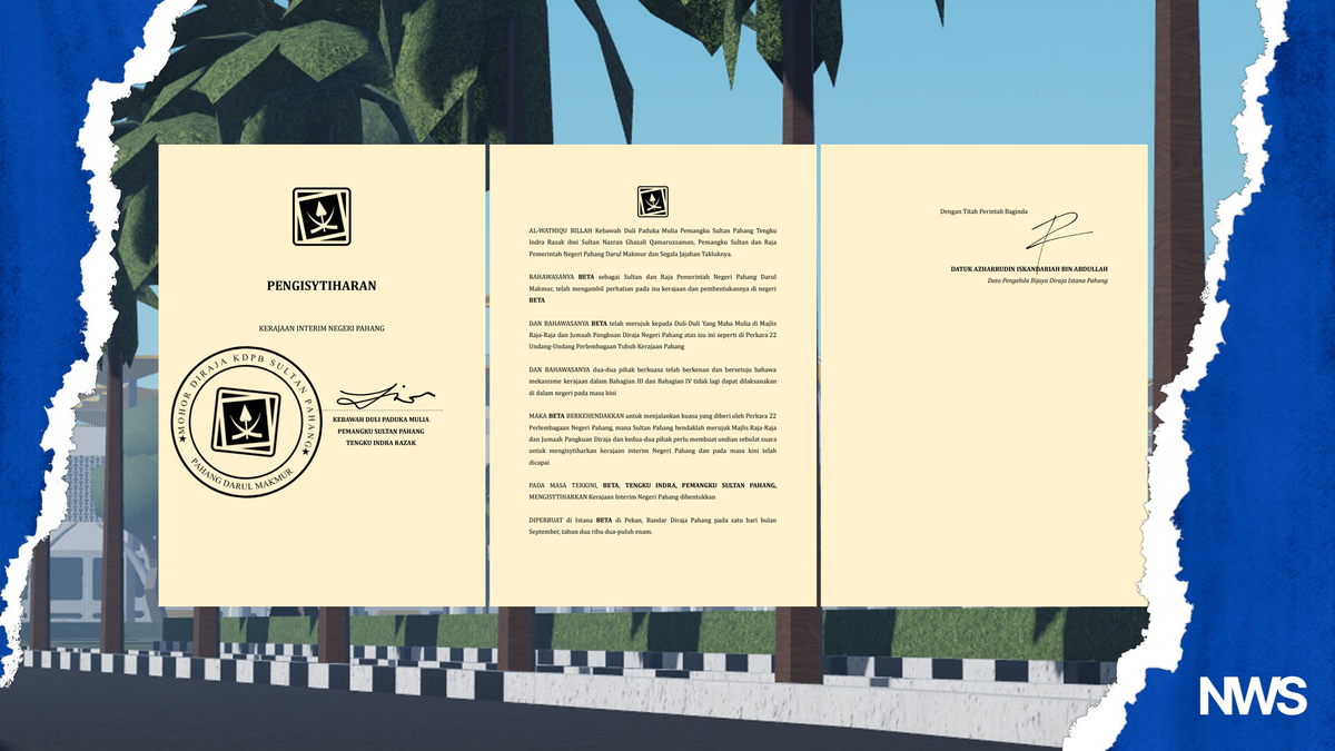 Regent Sultan Proclaims Establishment of Interim Ro-Pahang State Government
