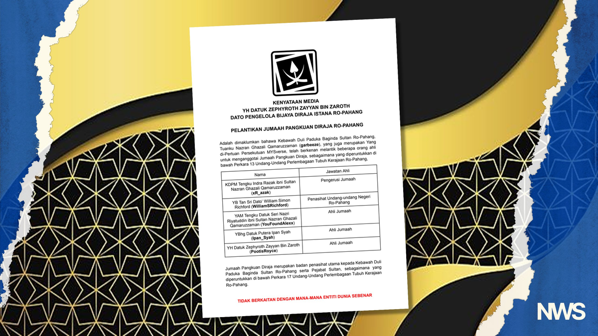 Sultan of Ro-Pahang Appoints Five Members to Royal Regency Council