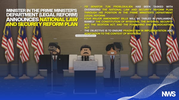 National Law And Security Reform Plan Announced