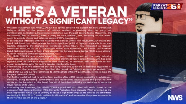 Tun PROBLOXALIEN Criticises GSB Chairman, Reaffirms Support for PDM