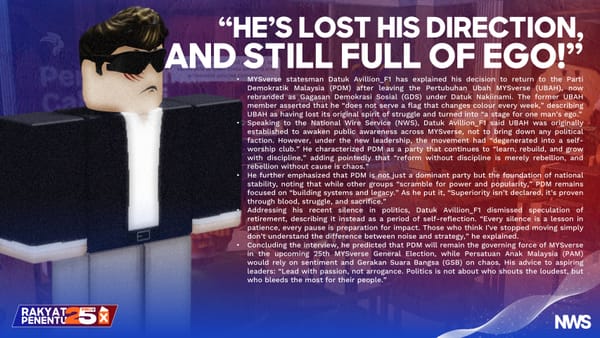 Datuk Avillion_F1 Returns to PDM, Calls GDS Leader ‘Lost and Ego-Driven’