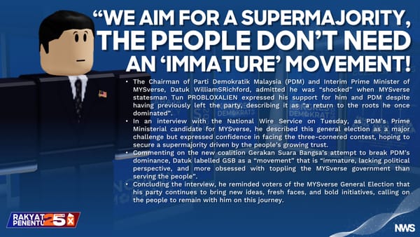 Datuk WilliamSRichford Criticises GSB as ‘Immature Movement’ in NWS Interview