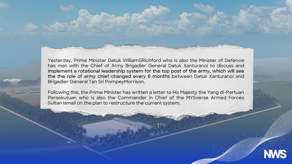 PM Proposes Rotational System for MYSverse Army Chief Post